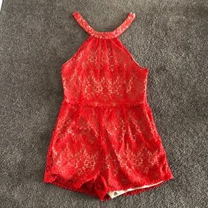 Blood Orange Lace Romper